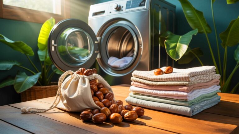 Illustration de noix de lavage (Sapindus mukorossi) utilisées pour laver le linge naturellement, sans résidus