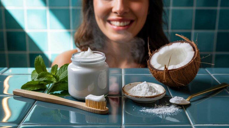 Illustration de la pâte dentifrice maison à base d’ingrédients doux qui blanchit les dents sans abîmer l’émail
