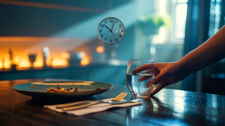 Illustration de la fenêtre optimale pour boire de l’eau, notamment 60 à 90 minutes après le repas, pour améliorer la digestion